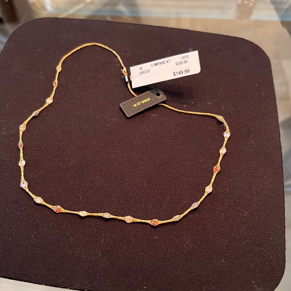 14k gold necklace with stones